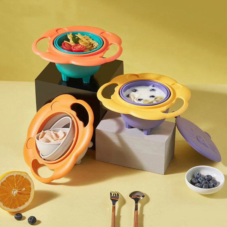 Universal Gyro Bowl Children Rotary Balance Novelty Gyro 360 Rotate Spill Proof Feeding Dishes Baby Training Rotary Balance Toy