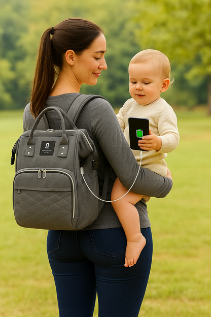 Diaper Backpack with USB Port